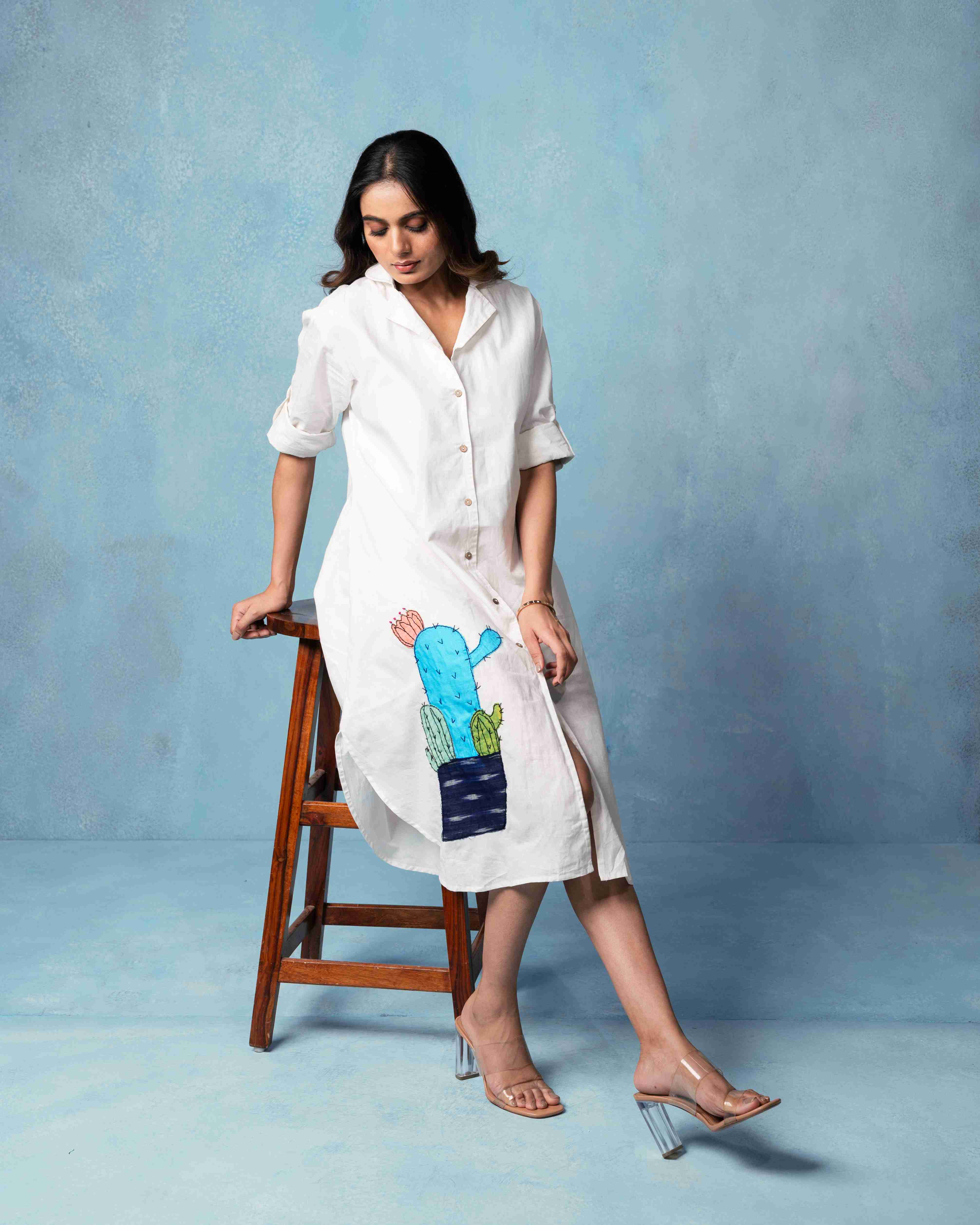 HAND-PAINTED COTTON SUMMER DRESS